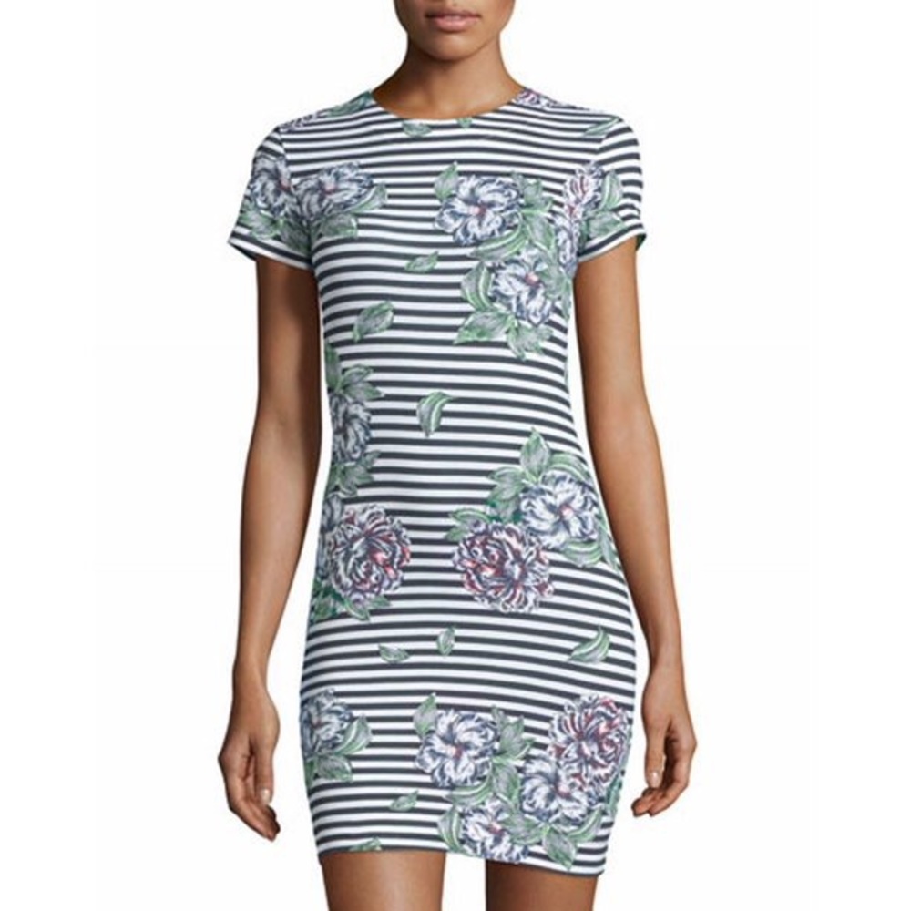 French Connection navy stripe floral dress
